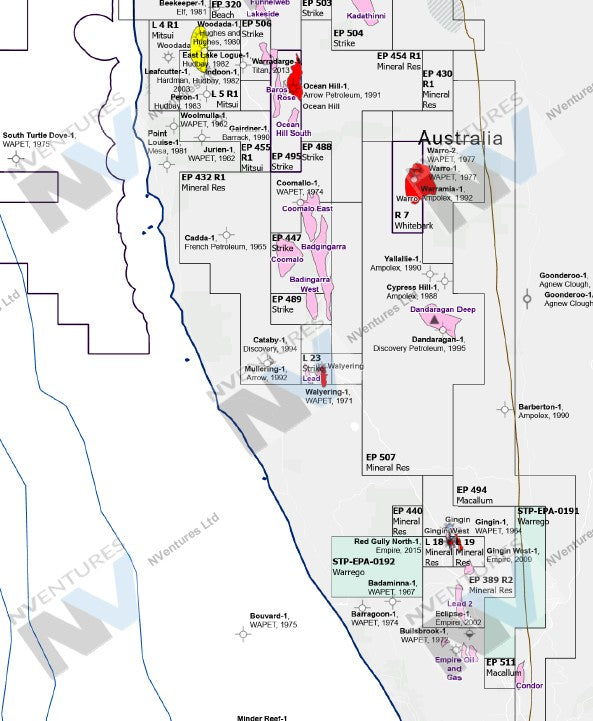 NVentures Australia Perth Basin Map - 2024