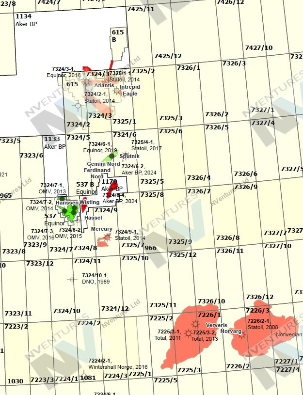 NVentures Norway West Barents Basin Map - 2024